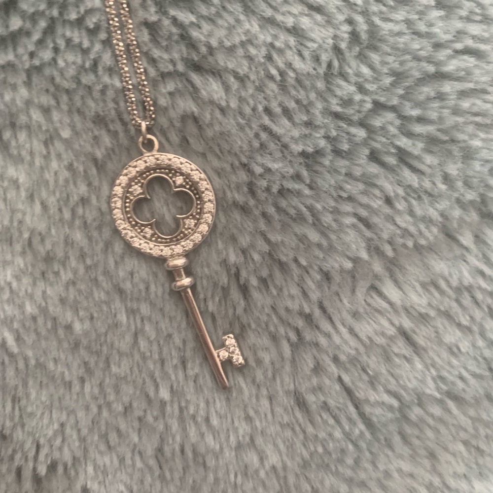 Silver Key Pendant Necklace
